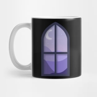 Purple Nightscape Window Scene Mug